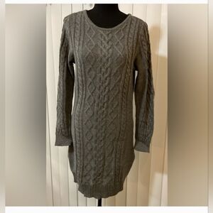 Gray Cable Knit Sweater Dress- Size Small